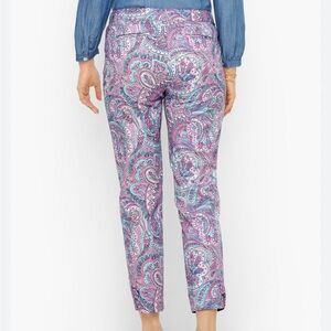 Talbots Paisley Print Cropped Pants - Pink and Purple
